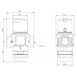 AFRISO Termostatyczny zawór mieszający ATM 883 DN25 G1 1/4" 35÷60°C Kvs 4,2 m3/h 1288310